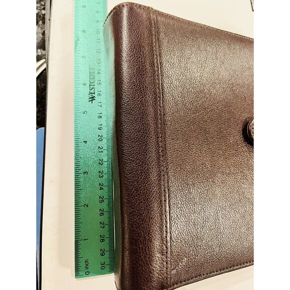 Vtg Franklin Covey Brown Full Grain Leather Planner 6 Ring Binder Rare - Picture 7 of 12